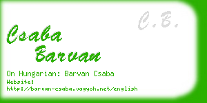 csaba barvan business card